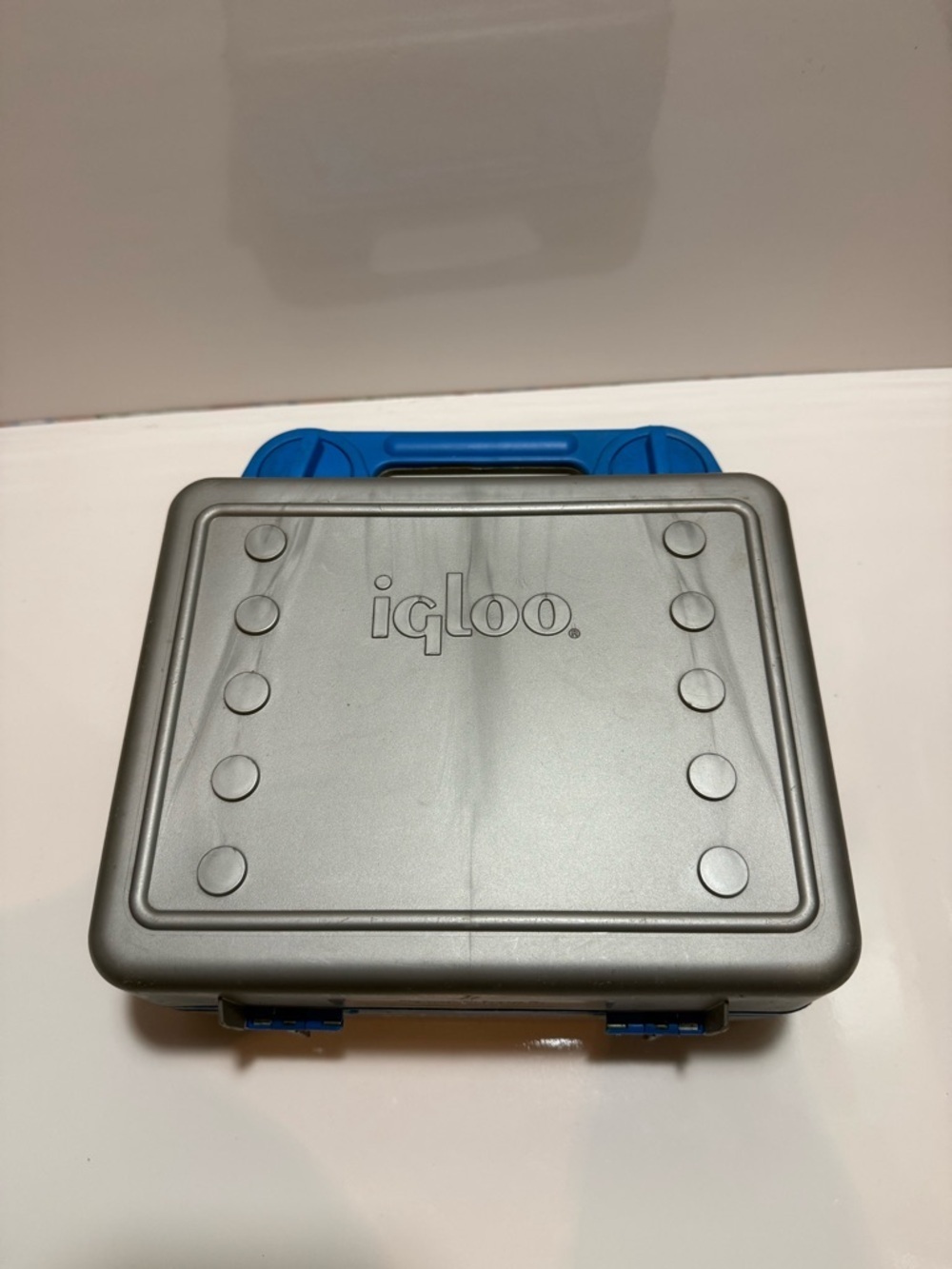 Vintage IGLOO Kool Kit Hard Plastic Blue/Gray Lunch Box